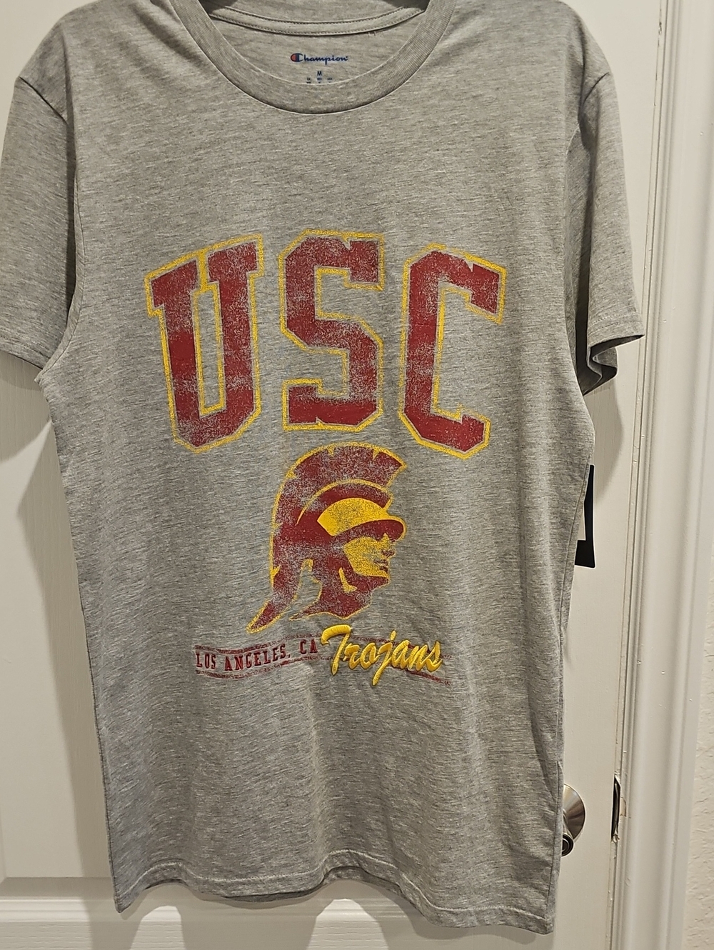Champion Unisex Embroidered USC T-Shirt Size M Gray.